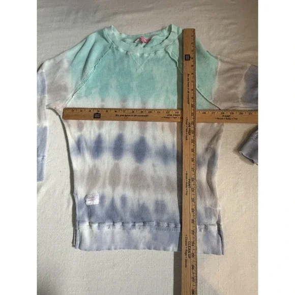Simply Southern Waffle Knit Pullover M Tie Dye Long Sleeve Cotton Casual - Picture 6 of 7